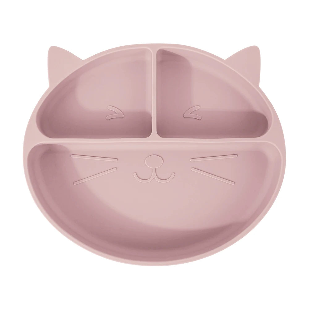 Ensemble repas pour tout-petits – Assiette et bol antidérapants en silicone à motifs.