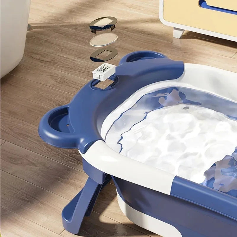 Baignoire pliable pour bébé – Baignoire domestique avec capteur de température