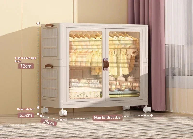 Organisateur de garde-robe pour bébé – Bacs à vêtements pliables et transparents