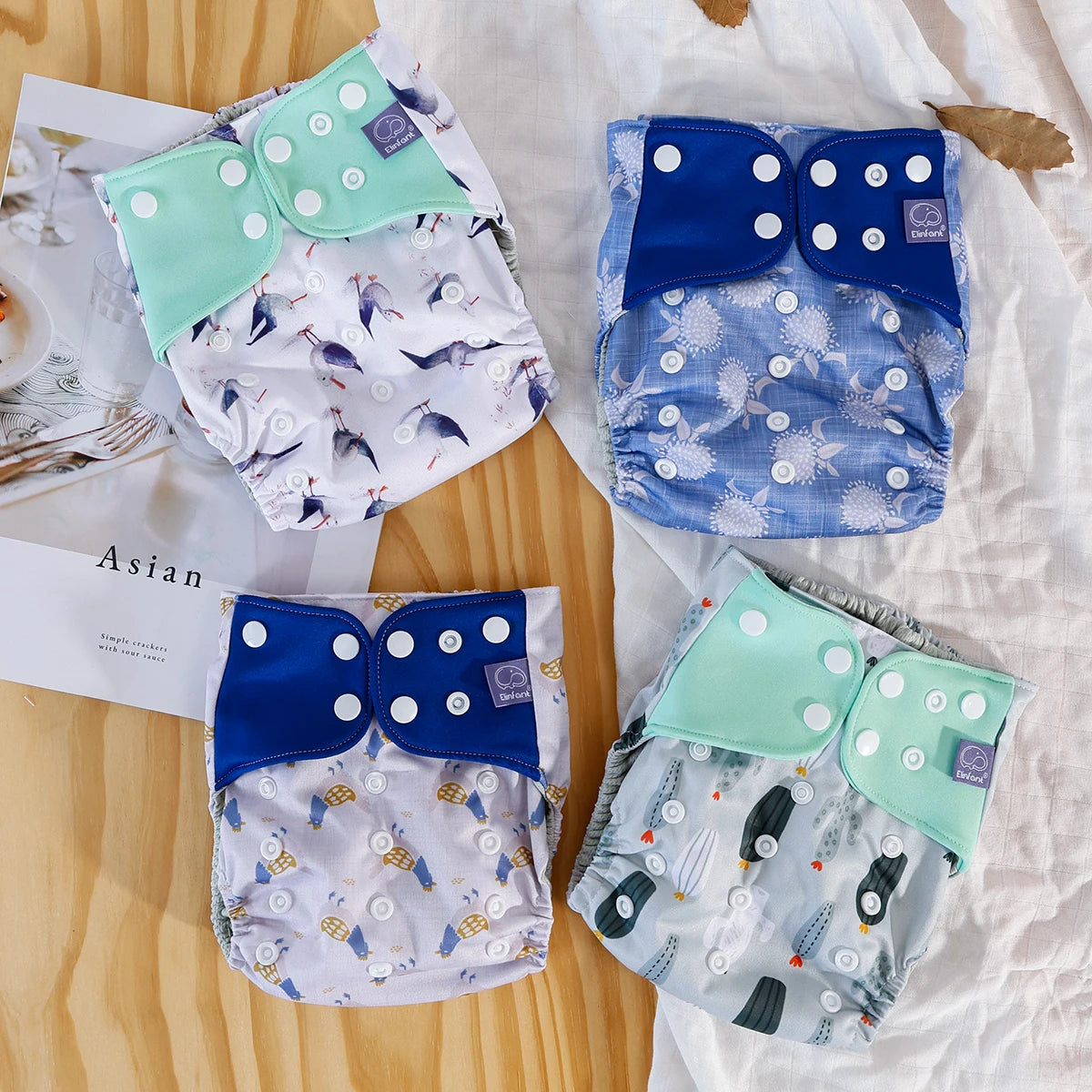 Lot de 4 couches lavables pour bébé