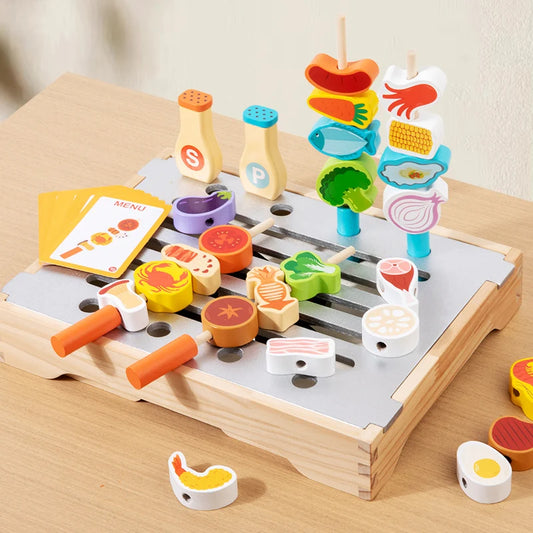 Wooden BBQ Grill Toy – Role-Play Fun!