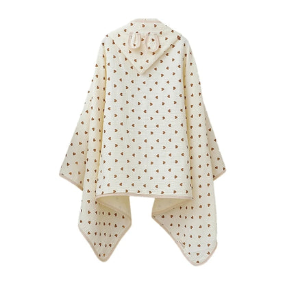 Serviette de bain bébé à capuche en coton doux – Peignoir poncho oreilles de lapin