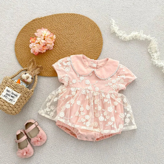 Summer Baby Girl Outfit – Sweet Doll Collar One-Piece Skirt Jumpsuit