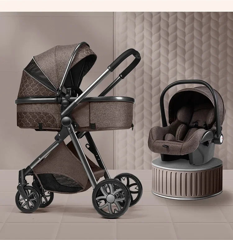 2025 High Landscape 3-in-1 Luxury Baby Stroller & Carriage – Infant Cradle