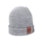 Baby Knit Hat with Leather Label Winter Family Beanie