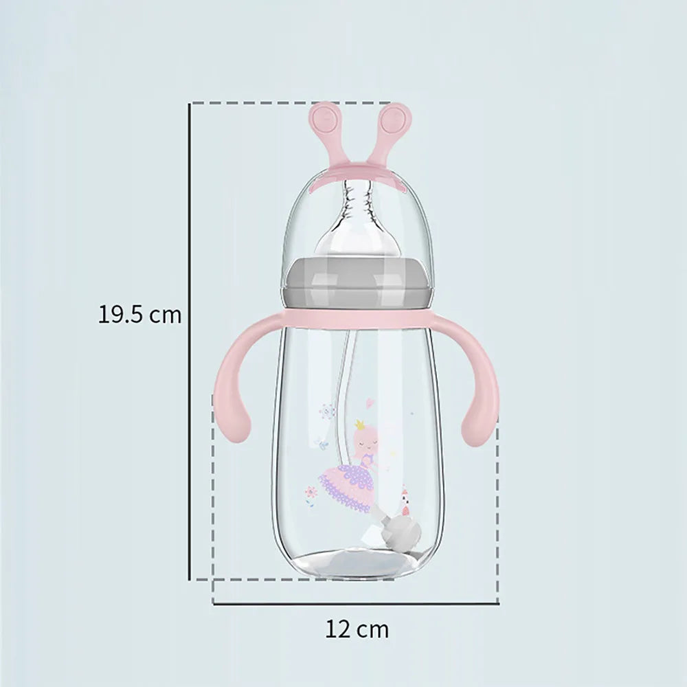 Cartoon Baby Feeding Bottle – 180ml/300ml, Safe & Durable