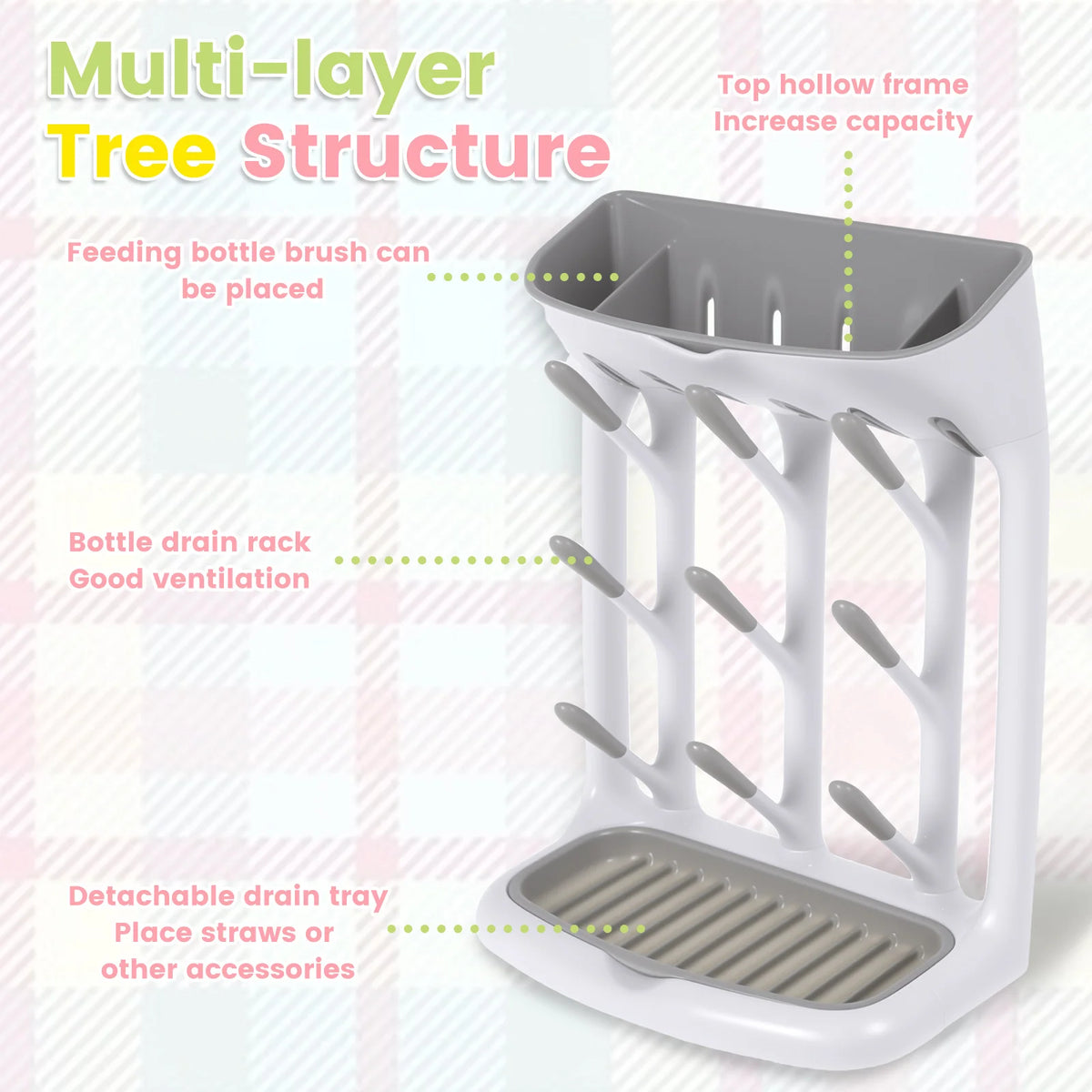Baby Bottle Drying Rack – Space-Saving Countertop Organizer