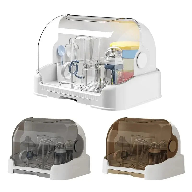 Toddler Bottle Dryer – Dustproof Rack with Easy-Clean Drip Tray