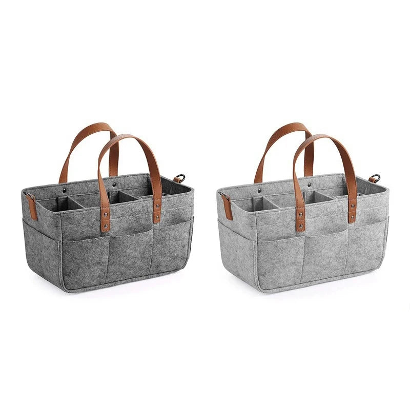 Panier à couches pliable en feutre – Organisateur pour bébé, idéal pour la voiture, la chambre et les voyages