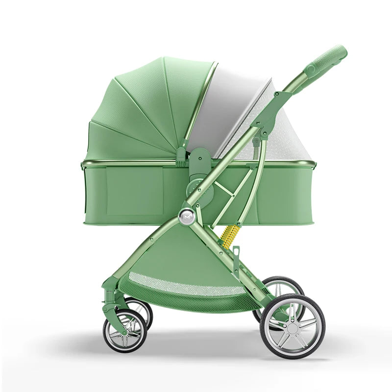 Poussette bébé 3 en 1 de luxe – Position assise et allongée, poussette de voyage portable