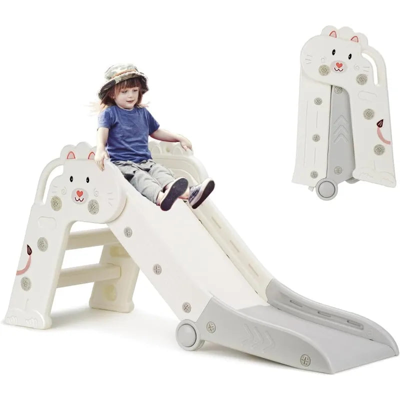 Toboggan pliable d'intérieur pour tout-petits – Toboggan mignon en forme de lion pour garçons et filles