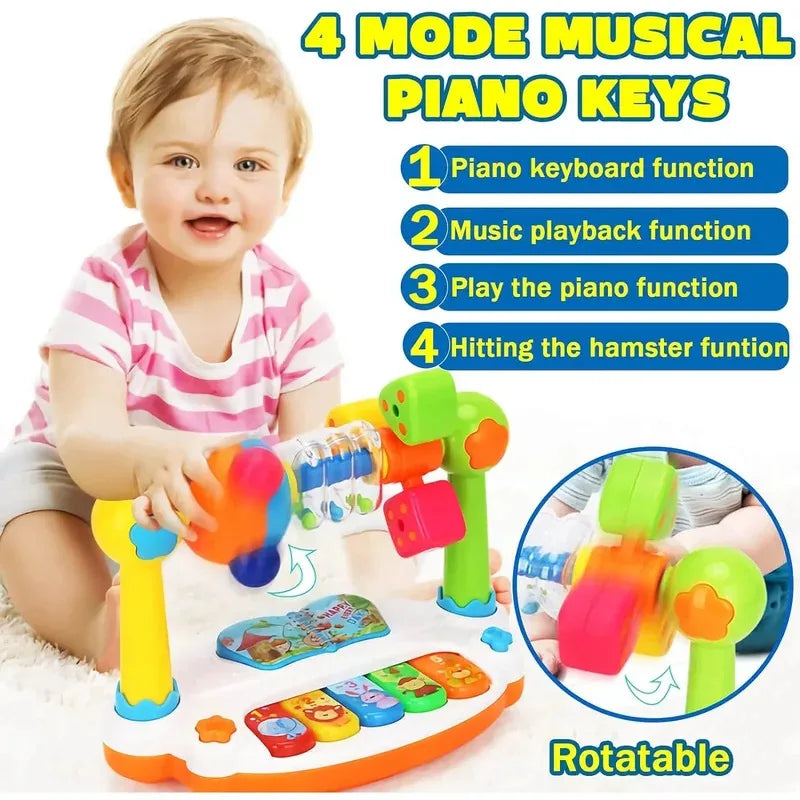 Piano rotatif pour bébé – Lumières et sons amusants !