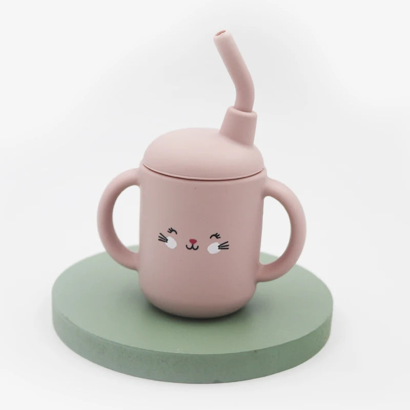120ml Cartoon Baby Silicone Sippy Cup – BPA-Free, Leakproof Trainer Cup