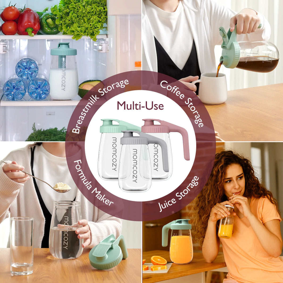 Momcozy Breastmilk Pitcher – Leak-Proof Glass Storage, Temp-Resistant, Fast Formula Prep