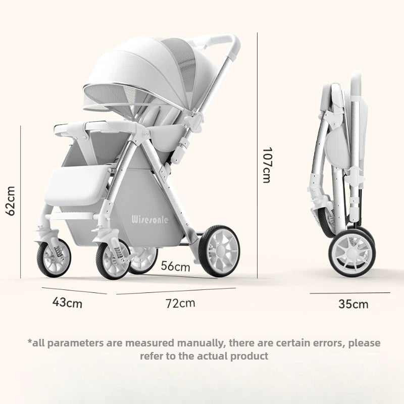 2-in-1 Reversible Lightweight Stroller – High-View Foldable Design for Newborns & Toddlers