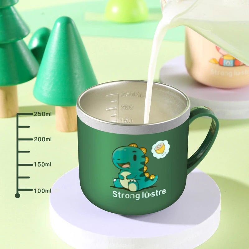 Gobelet à paille pour enfants | 250 ml, en acier inoxydable, antichoc et sans danger pour les tout-petits