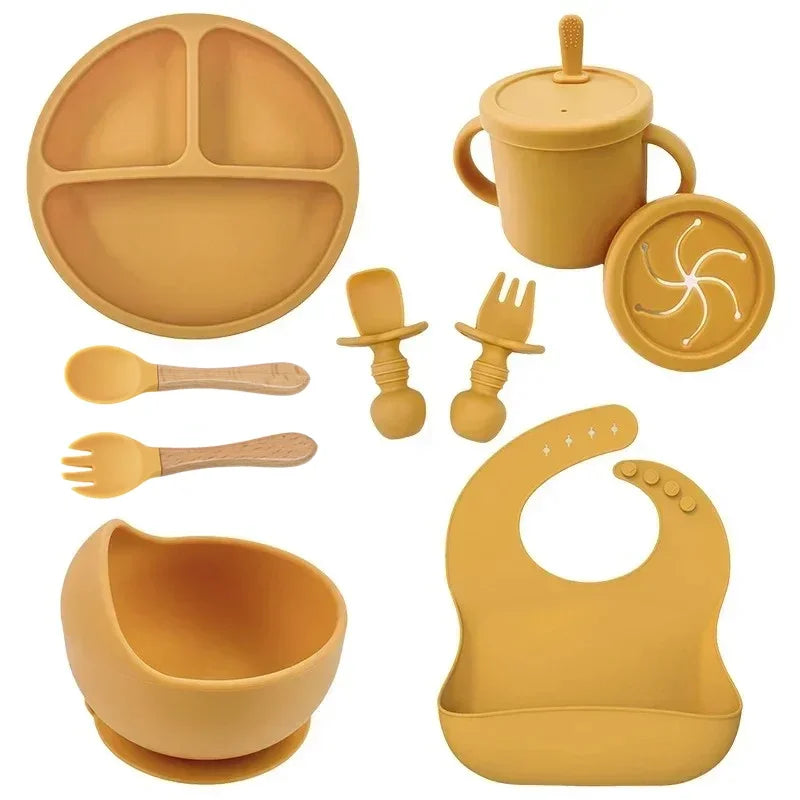 Kit d'alimentation pour bébé – Assiette à ventouse, tasse et couverts