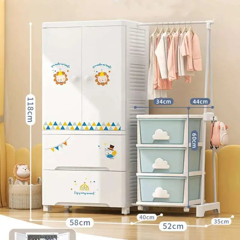 Kids Closet Storage – Plastic Cupboard for Home & Living Room