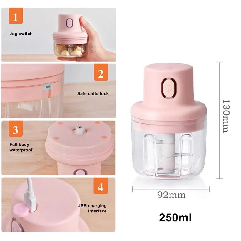 Mini Electric Garlic Chopper – Durable Meat & Veggie Grinder