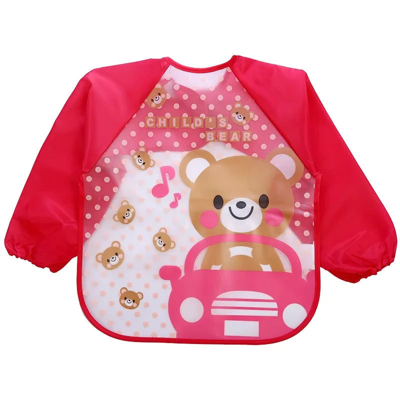 Bavoir-salopette imperméable à manches longues pour bébé