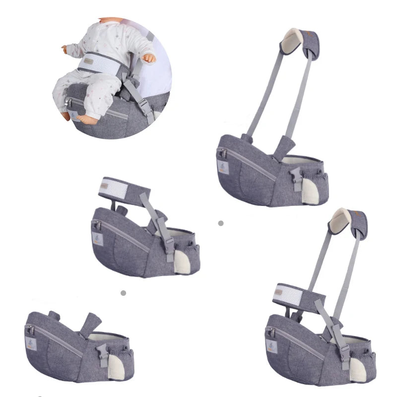 Porte-bébé ergonomique face au ventre avec siège de hanche