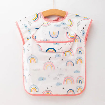 Bavoir-salopette imperméable à manches longues pour bébé