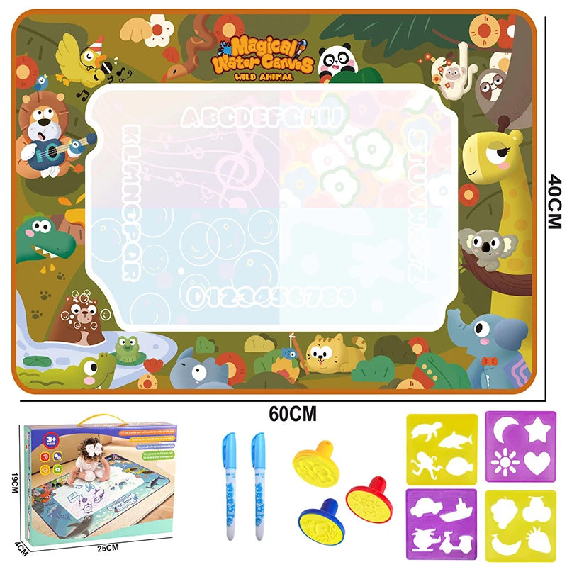 Magic Water Drawing Mat 100x80cm – Reusable Montessori Painting & Doodle Toy