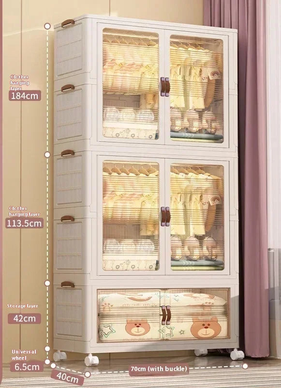 Organisateur de garde-robe pour bébé – Bacs à vêtements pliables et transparents