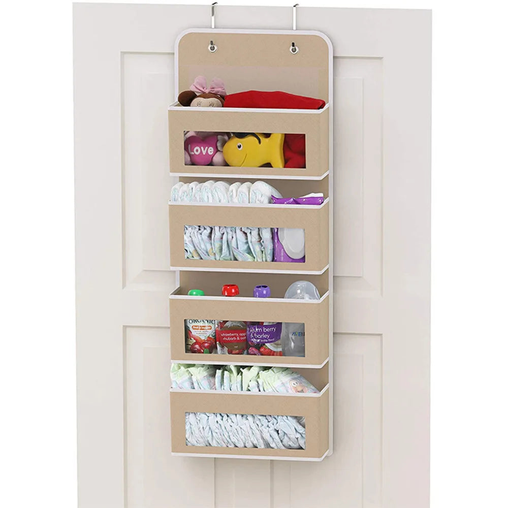 Multi-Layer Over-Door Storage Bag – Fabric Organizer for Nursery & Bedroom