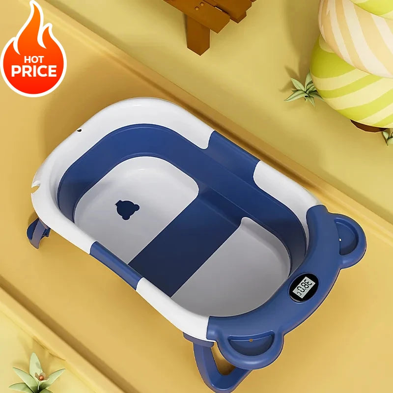 Baignoire pliable pour bébé – Baignoire domestique avec capteur de température