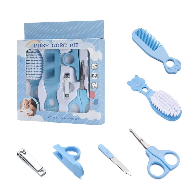 Trousse de soins pour bébé – Coupe-ongles, peigne, brosse, ciseaux, thermomètre