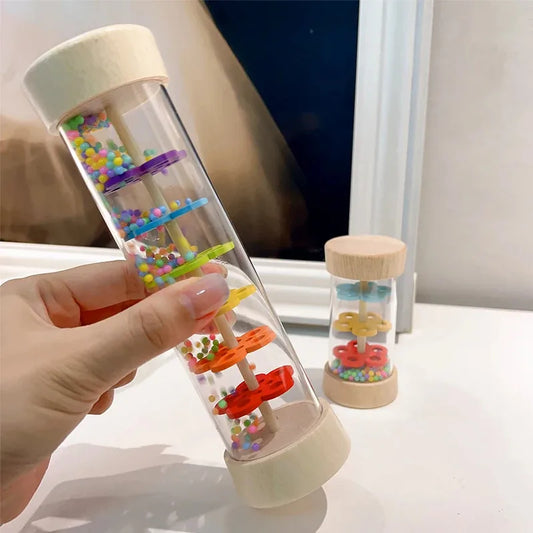 Bâton de pluie Montessori – Hochet sensoriel arc-en-ciel pour enfants
