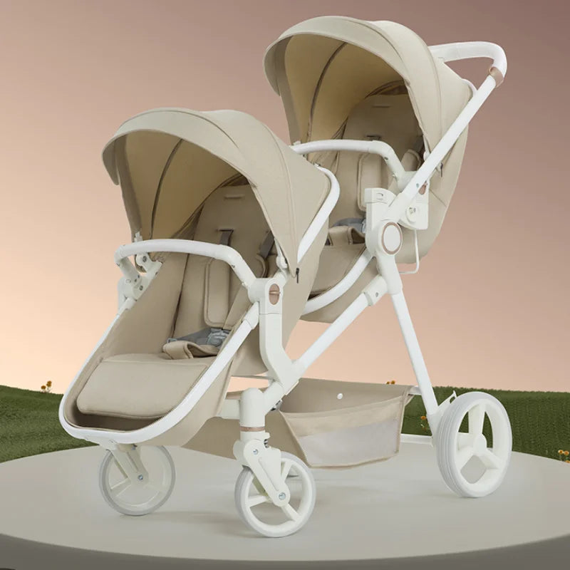 Poussette double 2025 – Poussette double de haute qualité avec garantie d'un an