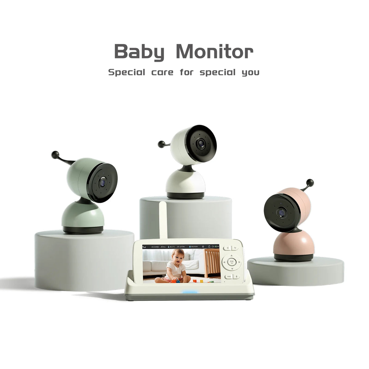 Wireless 5″ Baby Monitor 2MP PTZ Intercom Video Camera