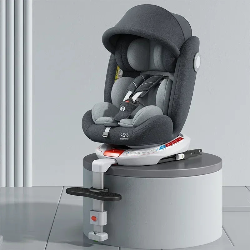 Child Safety Car Seat 0-12Y | 360° Rotation, ISOFIX Steel Interface
