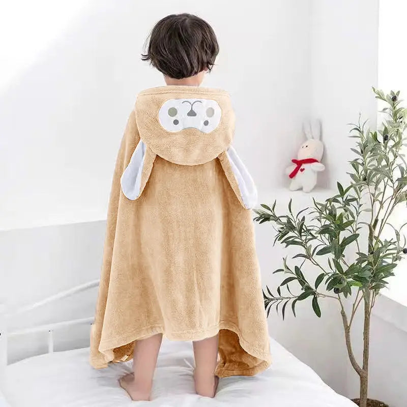 Thickened Baby Hooded Bath Towel – Soft Cotton Cloak & Wearable Blanket