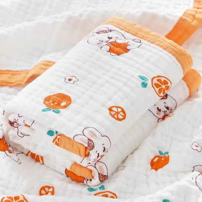 Serviette bébé en gaze 6 épaisseurs – Coton ultra doux, 110×110 cm