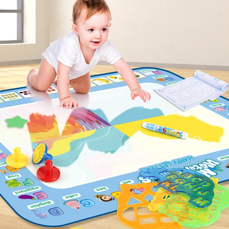 Magic Water Drawing Mat 100x80cm – Reusable Montessori Painting & Doodle Toy