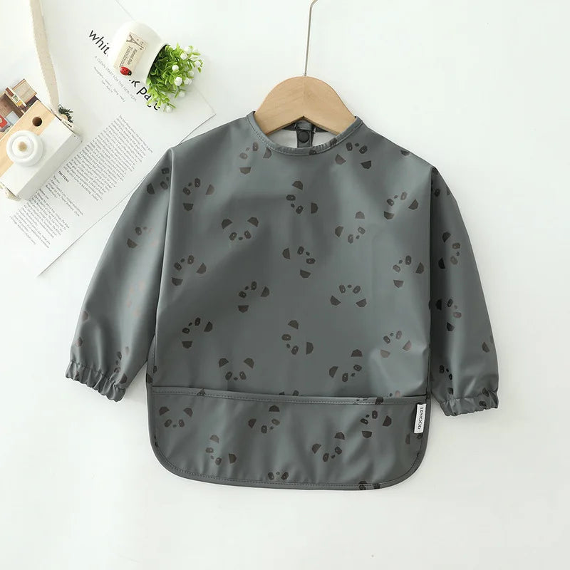 Erduo Waterproof Long-Sleeve Baby Feeding Bib
