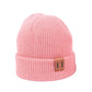 Baby Knit Hat with Leather Label Winter Family Beanie