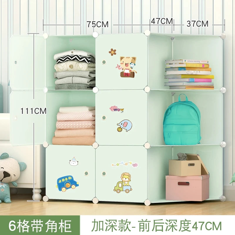 Armoire en plastique pour enfants – Organisateur de vêtements moderne et minimaliste