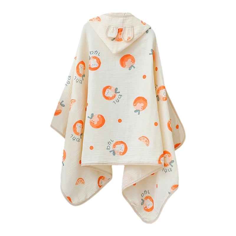 Serviette de bain bébé à capuche en coton doux – Peignoir poncho oreilles de lapin
