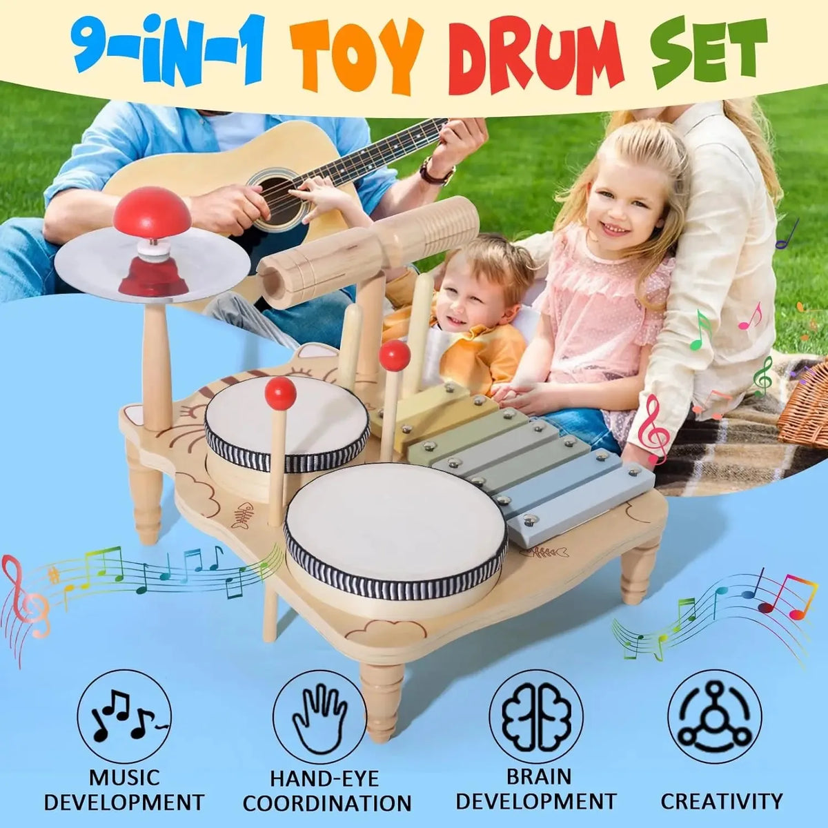 Montessori Musical Set – Drum, Xylophone & More!