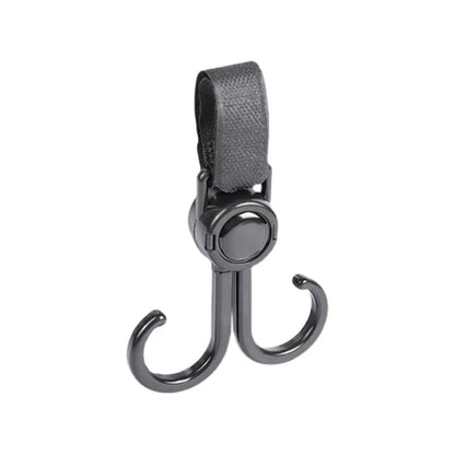 Double Hook Baby Stroller Hanger – 360° Rotatable Cart Hook