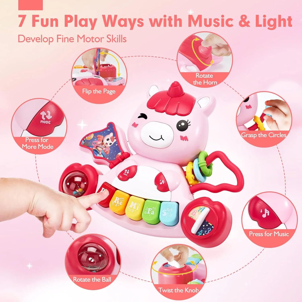Unicorn Baby Piano – Lights, Music & Learning!