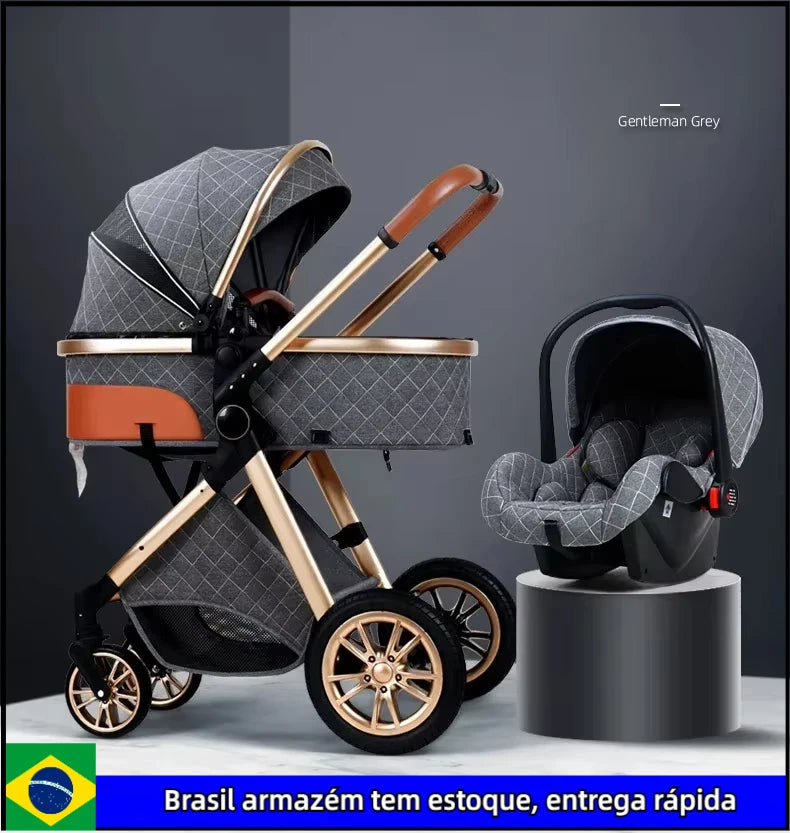 2025 High Landscape 3-in-1 Luxury Baby Stroller & Carriage – Infant Cradle