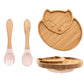 Baby Dinnerware – 3PCS Bamboo Plate & Suction Tableware