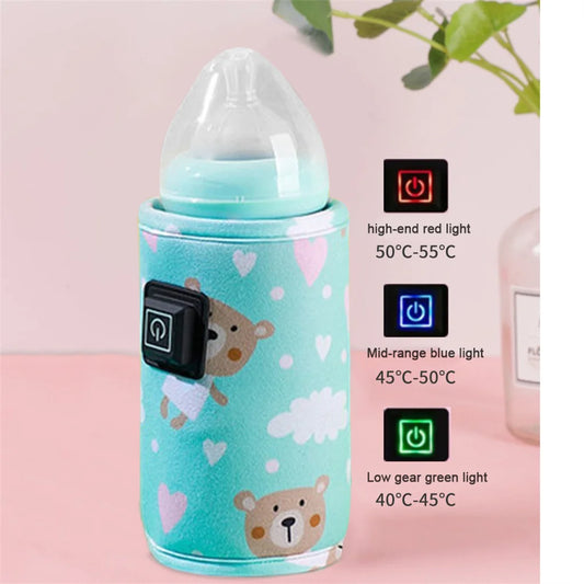 Portable Baby Bottle Heater Bag | USB Milk Warmer for Winter & Travel
