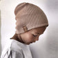 Baby Knit Hat with Leather Label Winter Family Beanie