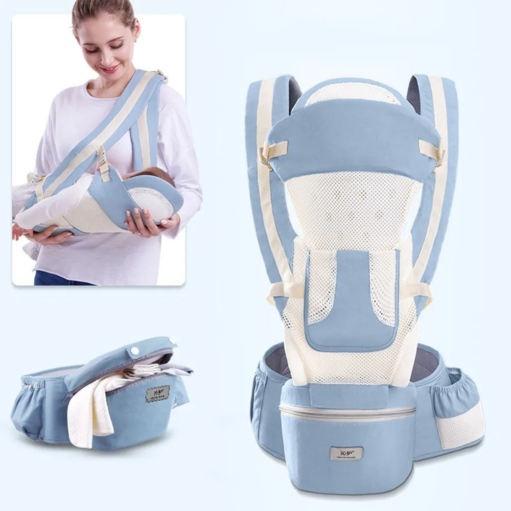 Porte-bébé ergonomique face au ventre avec assise de hanche – Idéal pour les voyages